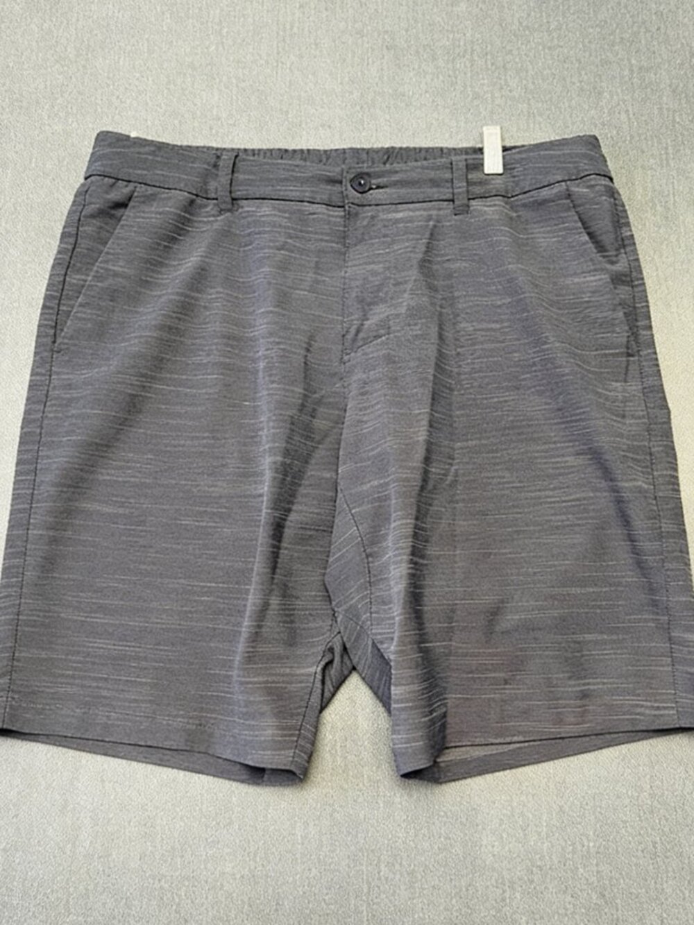Hang Ten Men's Hybrid Shorts Size 36 Gray Stripe Casual Board Shorts Performance